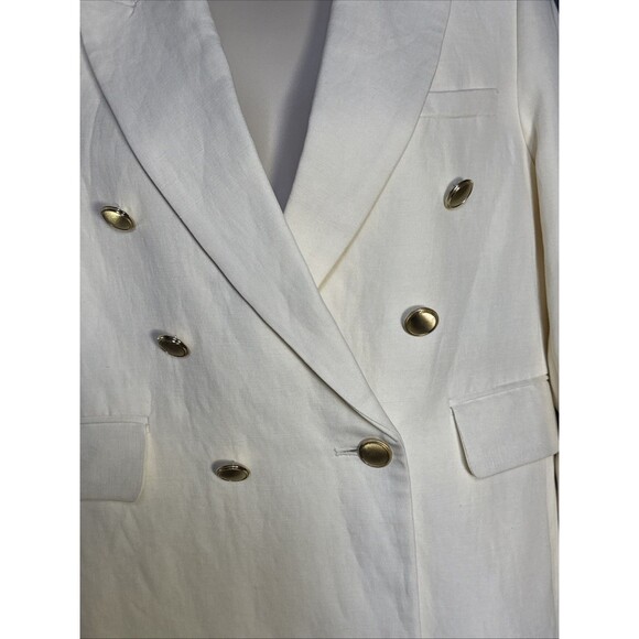 Nili Lotan Size 6 Henry Ivory Double-Breasted Jacket Linen Silk $950 - Picture 10 of 15